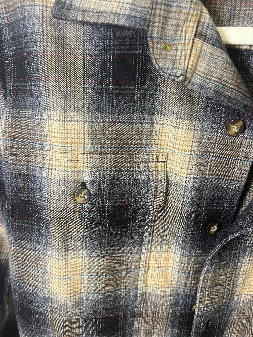 Carhartt Button-Up Plaid Shirt Blue and Brown Small Original Fit - Picture 7 of 11